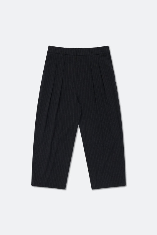 GROCERY PLEATED STRIPE WIDE LEG COMFY PANTS/ DARK GREY - GROGROCERY