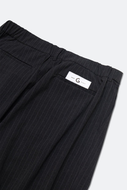 GROCERY PLEATED STRIPE WIDE LEG COMFY PANTS/ DARK GREY - GROGROCERY