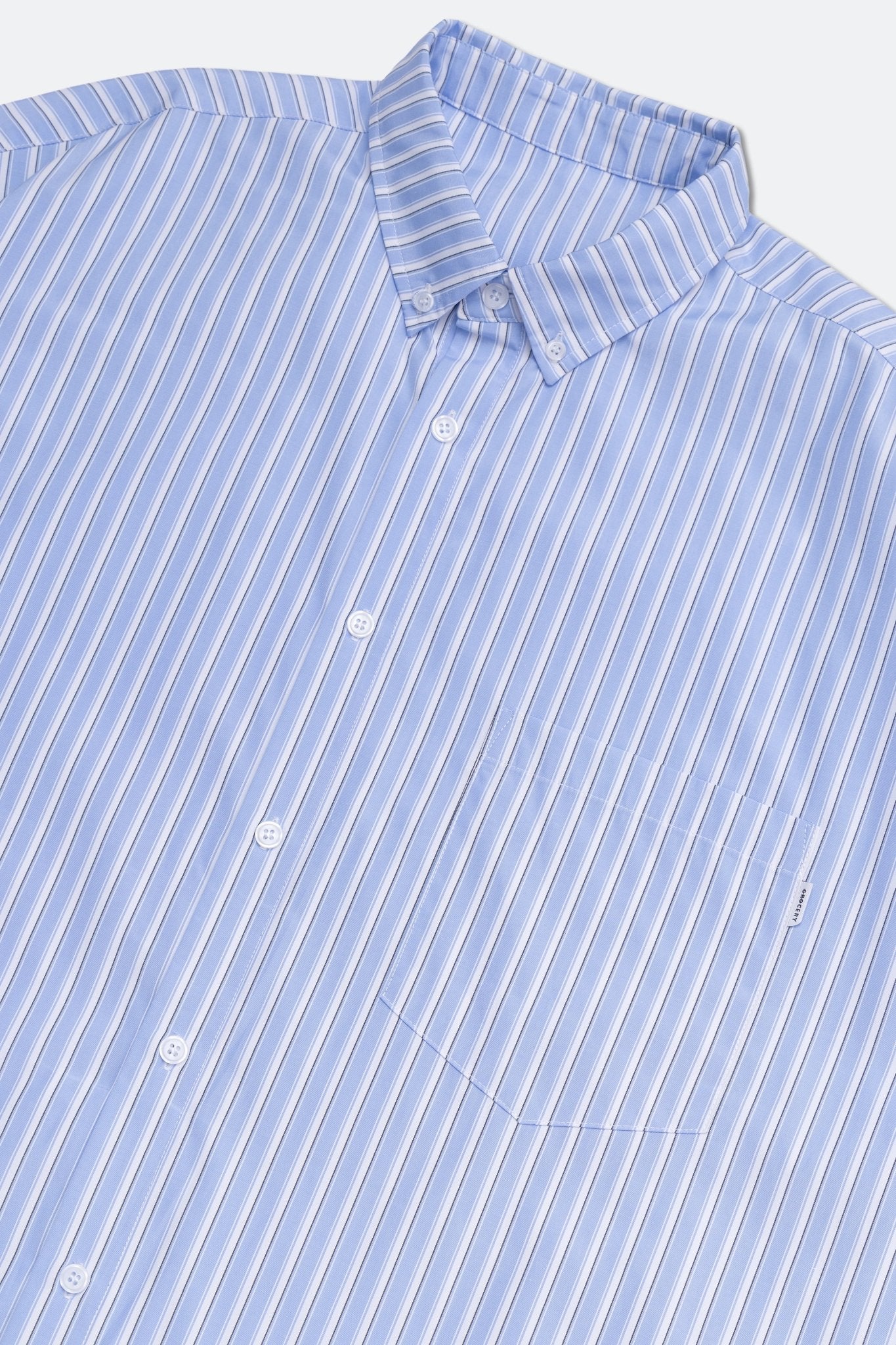 GROCERY POCKET SHORT SLEEVE MULTI STRIPE SHIRT/ BLUE - GROGROCERY