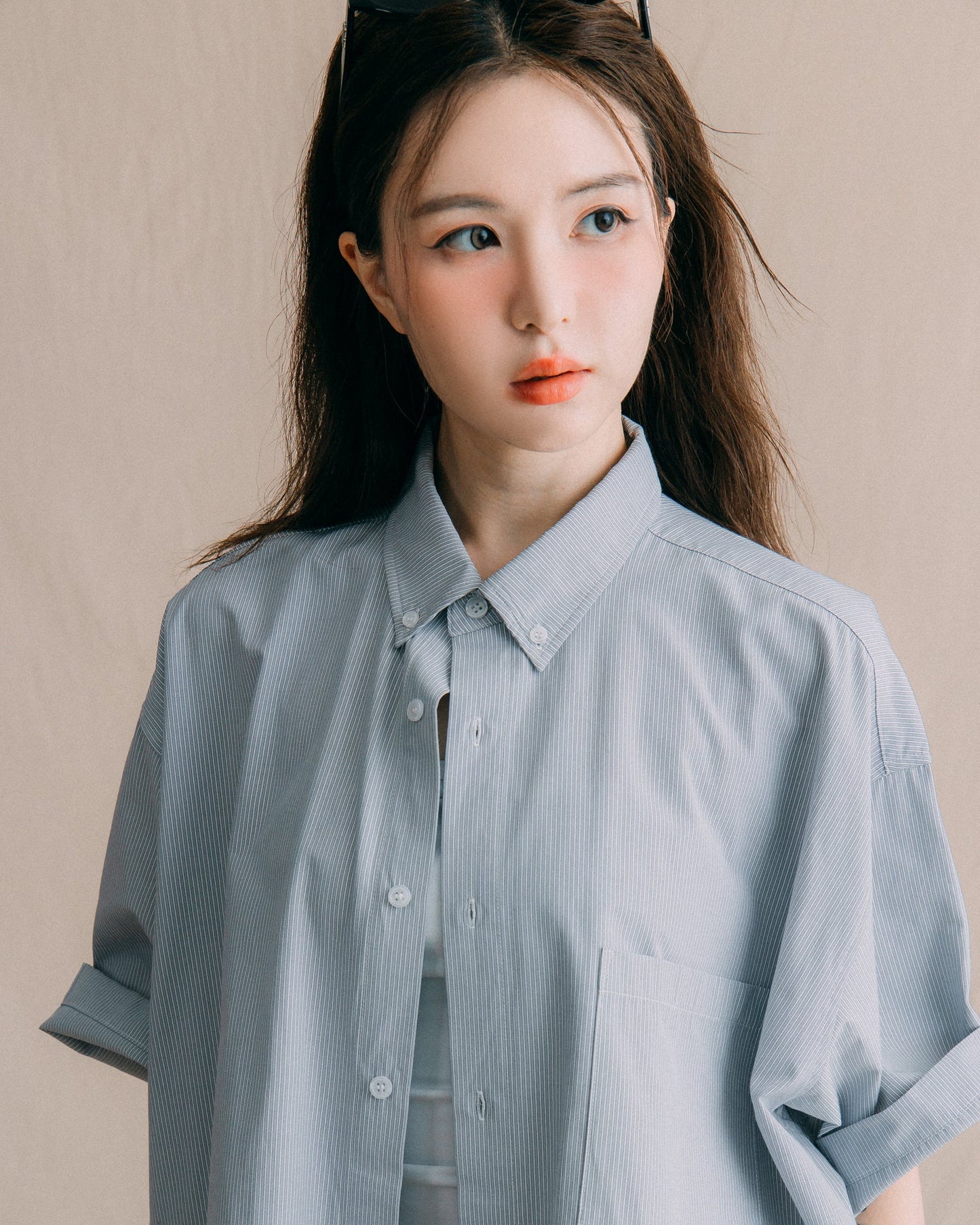 GROCERY POCKET SHORT SLEEVE STRIPE SHIRT/ GREY - GROGROCERY