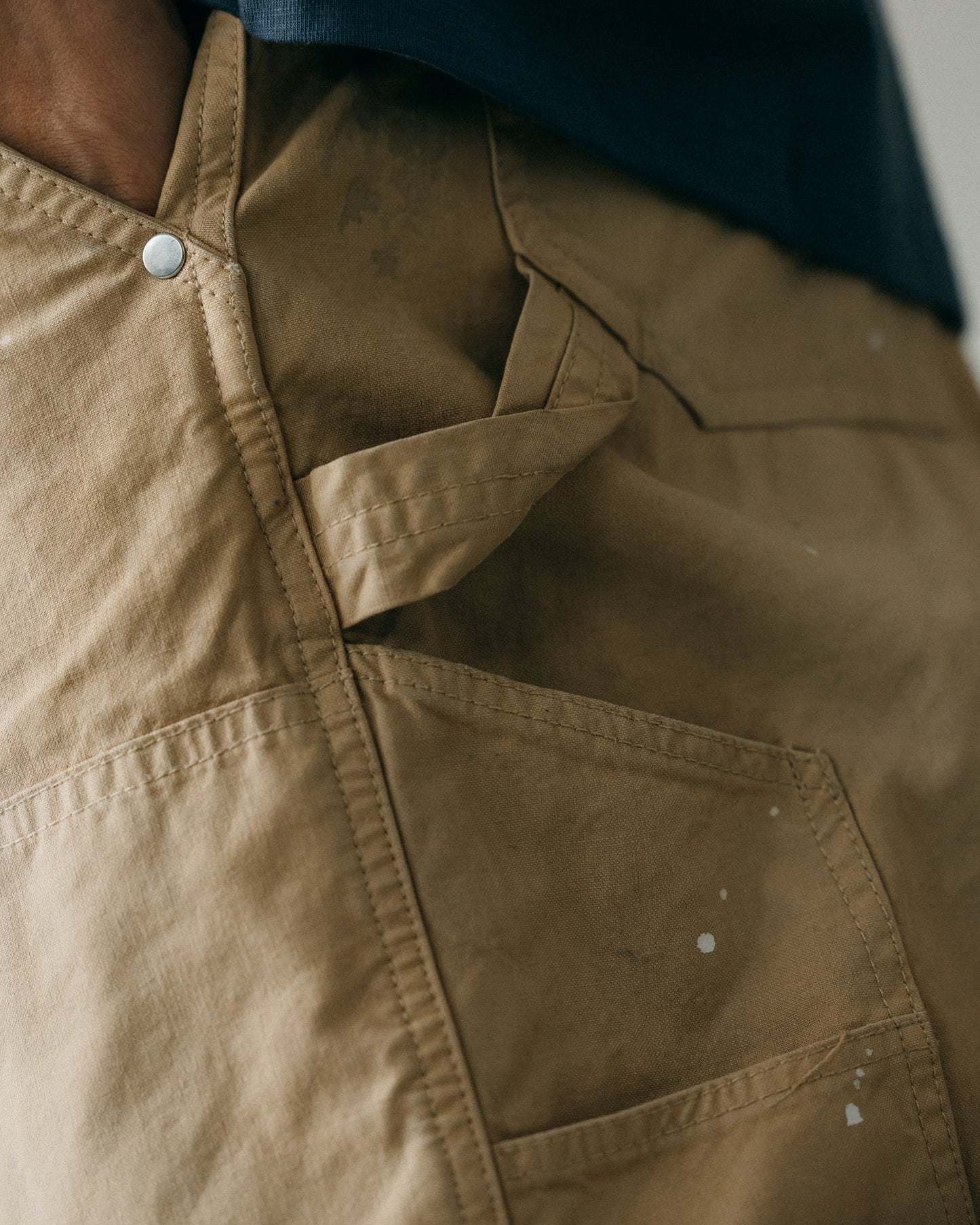 GROCERY PT-011 DOUBLE KNEE VINTAGE WORKER PANTS/ BEIGE - GROGROCERY