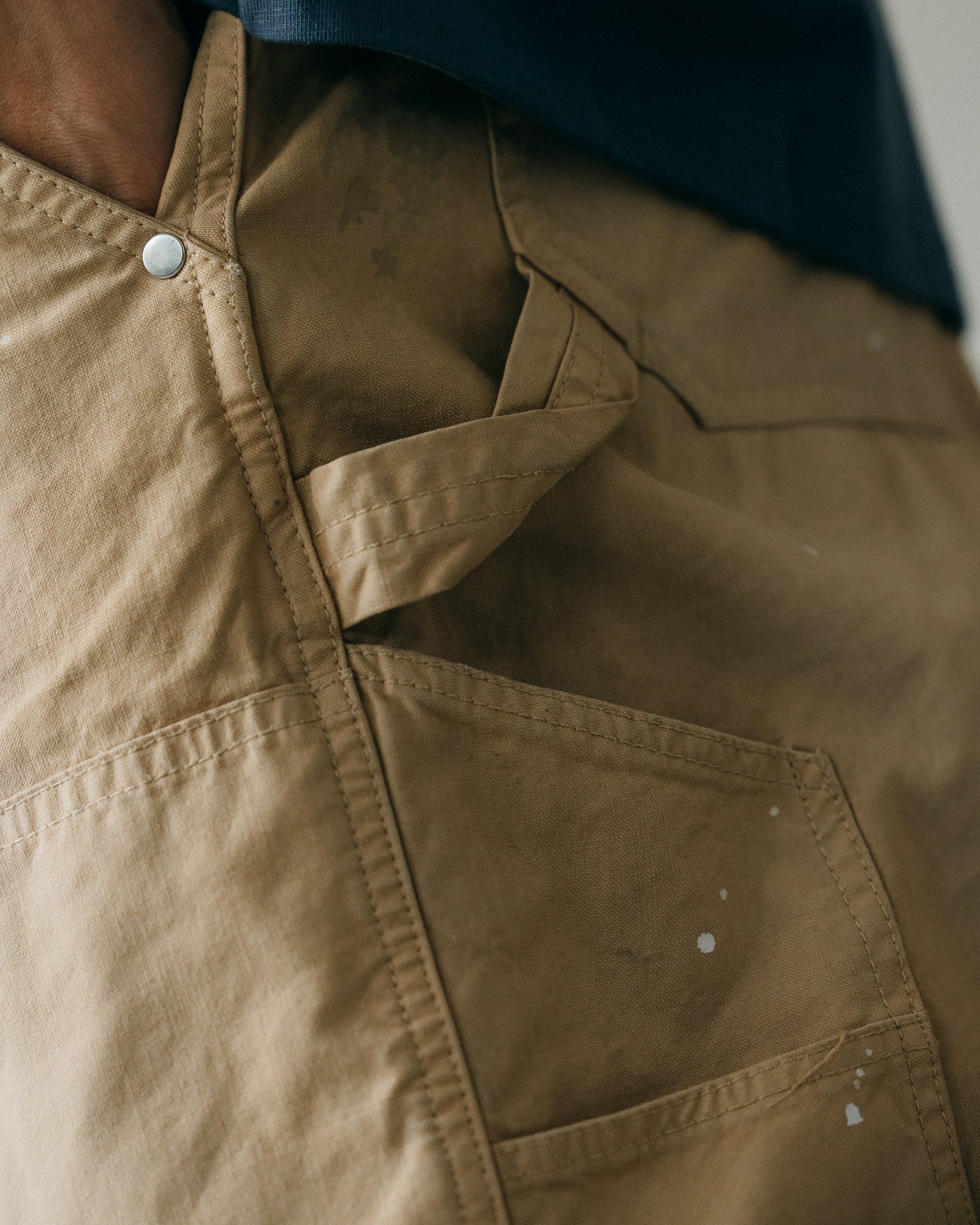 GROCERY PT-011 DOUBLE KNEE VINTAGE WORKER PANTS/ BEIGE - GROGROCERY