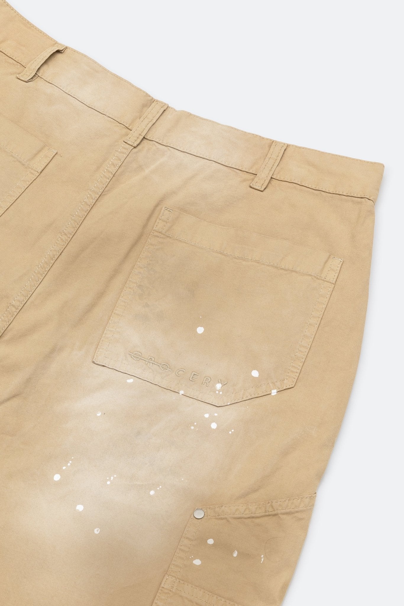GROCERY PT-011 DOUBLE KNEE VINTAGE WORKER PANTS/ BEIGE - GROGROCERY