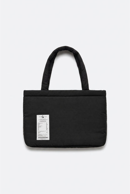 GROCERY PUFFY NYLON TOTE BAG/ BLACK - GROGROCERY
