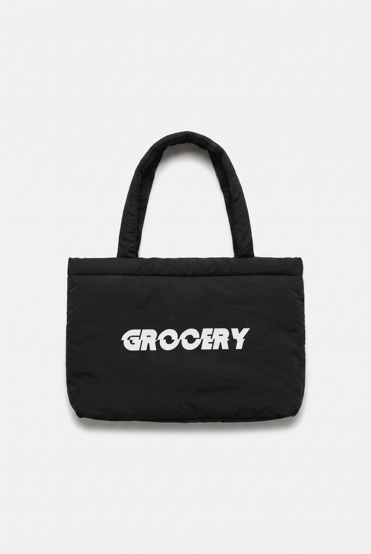 GROCERY PUFFY NYLON TOTE BAG/ BLACK - GROGROCERY