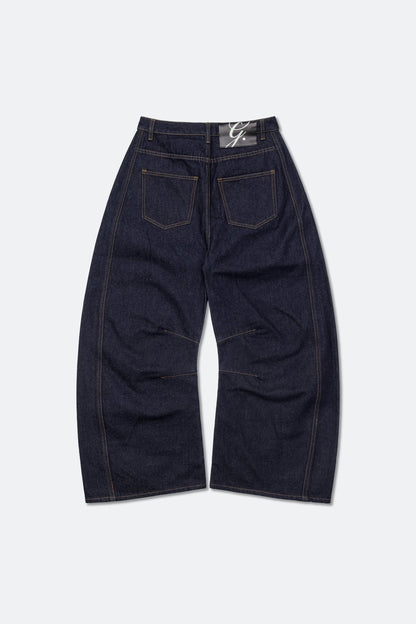 GROCERY RAW DENIM BARREL JEANS/ DARK INDIGO - GROGROCERY