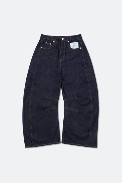 GROCERY RAW DENIM BARREL JEANS/ DARK INDIGO - GROGROCERY