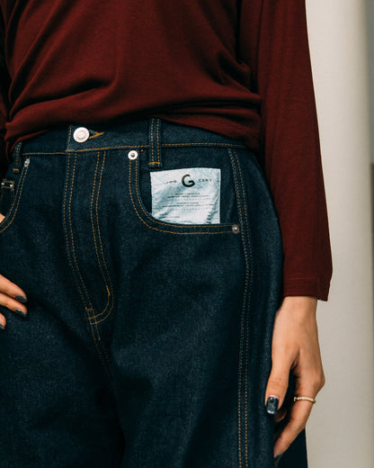 GROCERY RAW DENIM BARREL JEANS/ DARK INDIGO - GROGROCERY