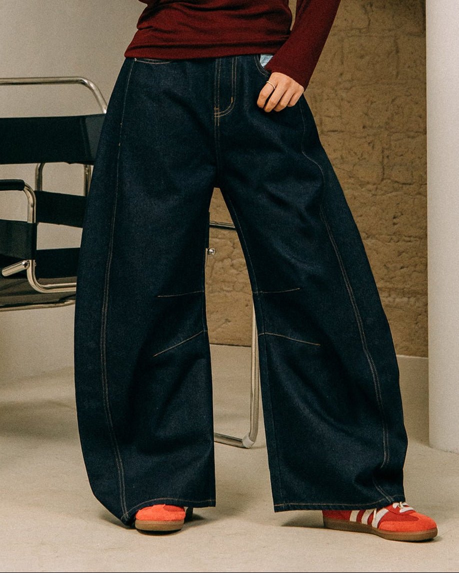 GROCERY RAW DENIM BARREL JEANS/ DARK INDIGO - GROGROCERY