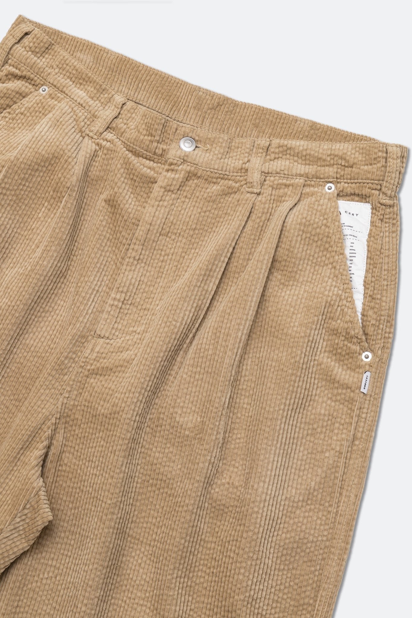 GROCERY RELAXED CORDUROY WIDE PANTS/ BEIGE - GROGROCERY