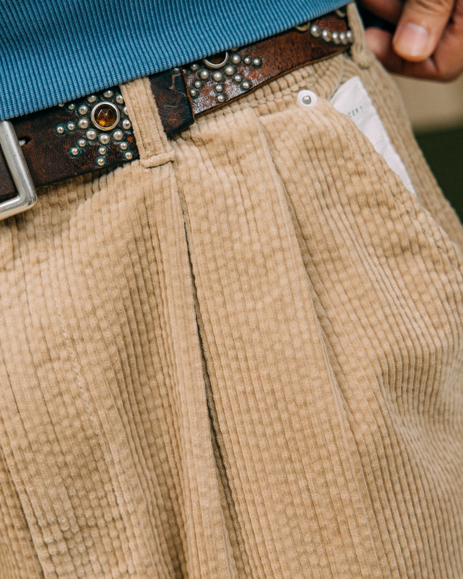 GROCERY RELAXED CORDUROY WIDE PANTS/ BEIGE - GROGROCERY