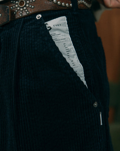 GROCERY RELAXED CORDUROY WIDE PANTS/ NAVY - GROGROCERY