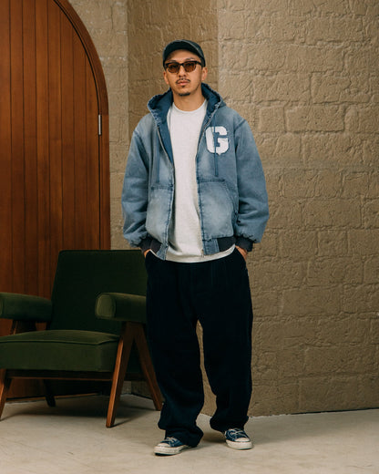 GROCERY RELAXED CORDUROY WIDE PANTS/ NAVY - GROGROCERY