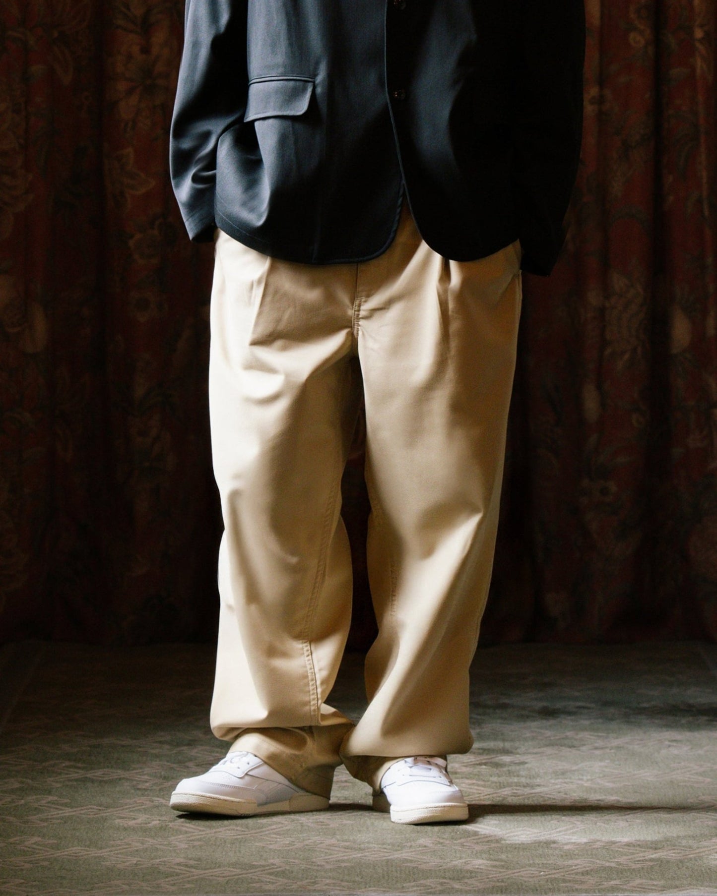 GROCERY RELAXED FIT WIDE CHINO PANTS/ BEIGE - GROGROCERY