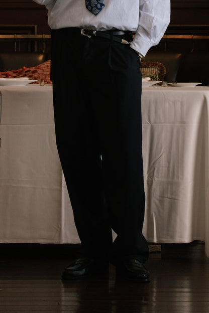 GROCERY RELAXED FIT WIDE CHINO PANTS/ BLACK - GROGROCERY