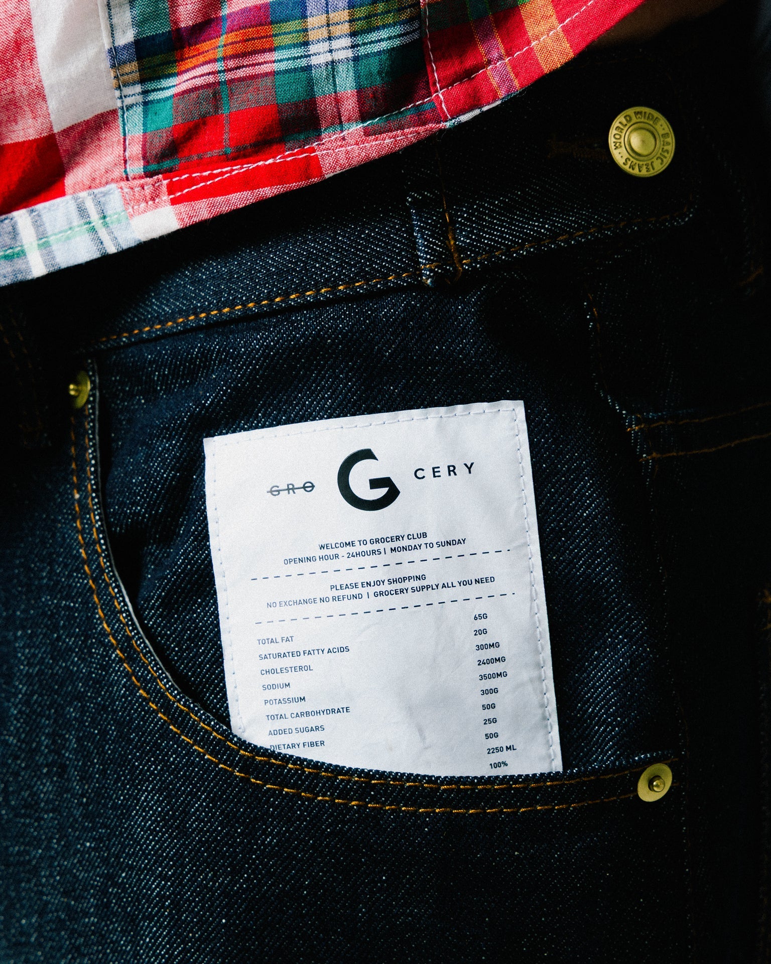 GROCERY RELAXED STRAIGHT FIT RAW DENIM JEANS/ INDIGO - GROGROCERY