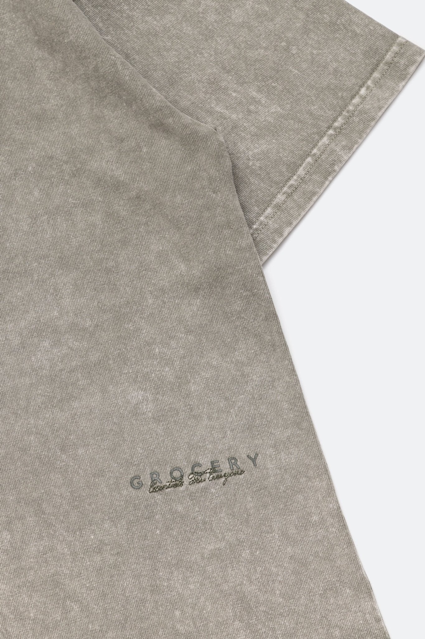 GROCERY SMALL LOGO WASHED TEE/ GREY OLIVE - GROGROCERY