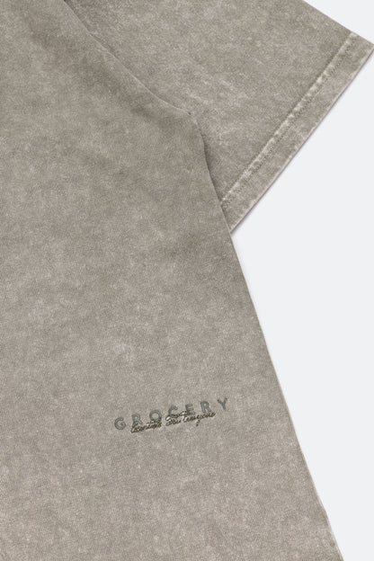 GROCERY SMALL LOGO WASHED TEE/ GREY OLIVE - GROGROCERY