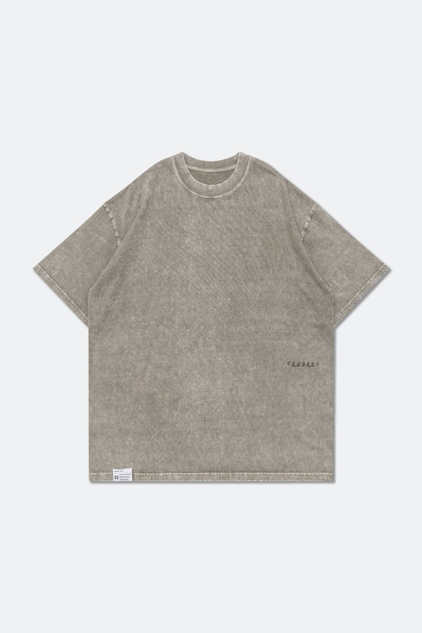 GROCERY SMALL LOGO WASHED TEE/ GREY OLIVE - GROGROCERY