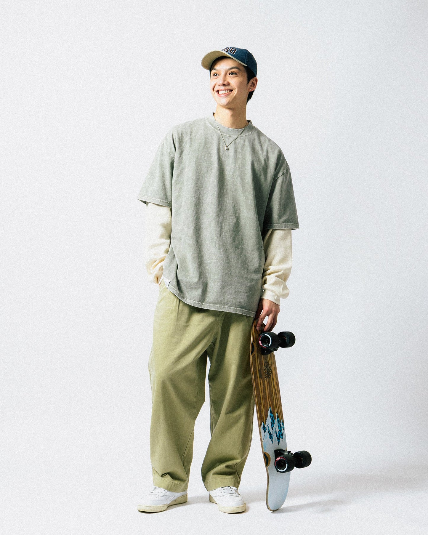 GROCERY SMALL LOGO WASHED TEE/ GREY OLIVE - GROGROCERY