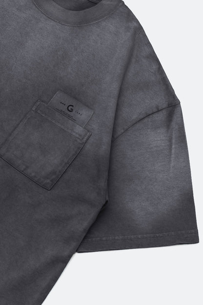 GROCERY SNOW WASHED INVOICE POCKET TEE/ CHARCOAL - GROGROCERY