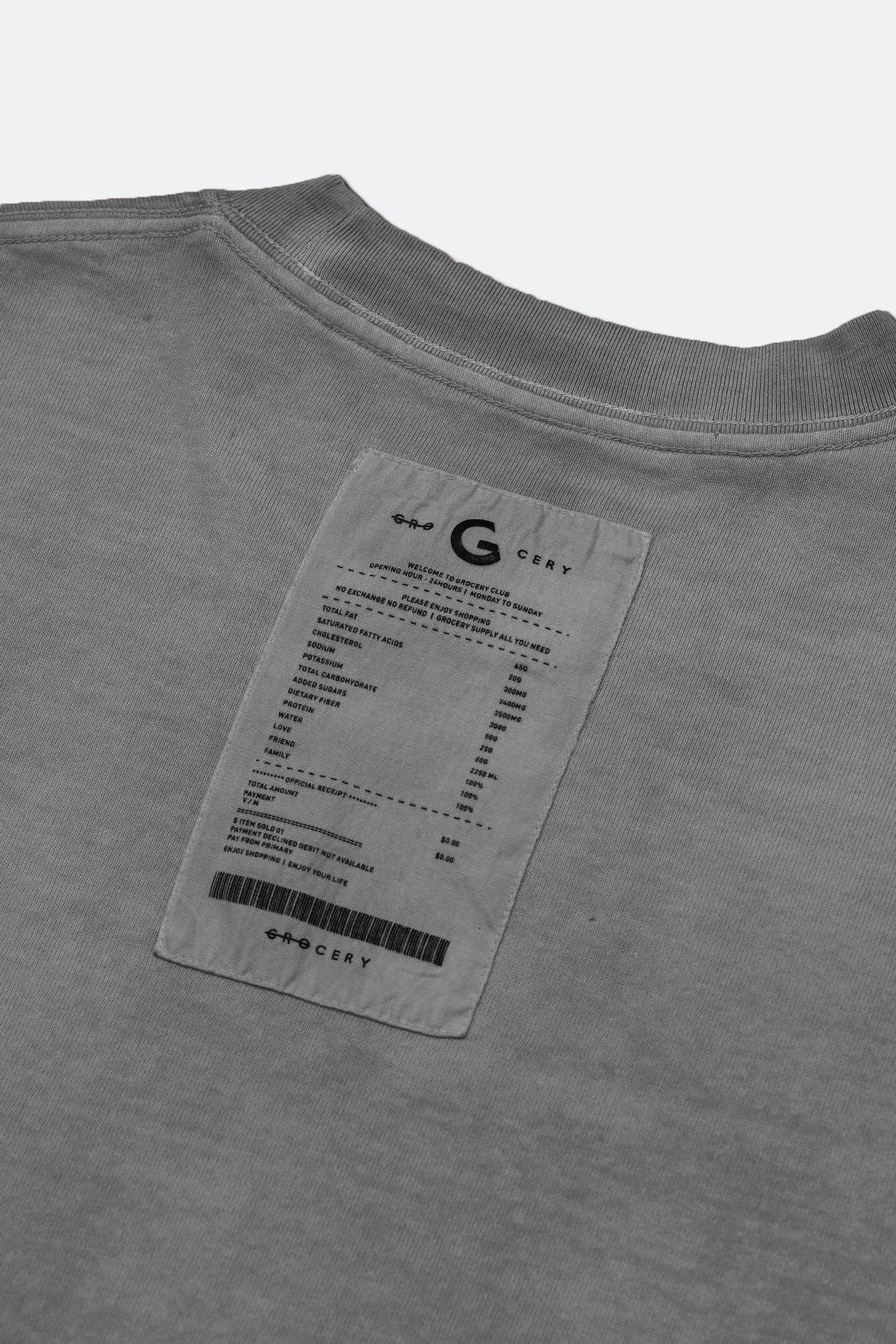 GROCERY SNOW WASHED INVOICE TEE/ GREY - GROGROCERY