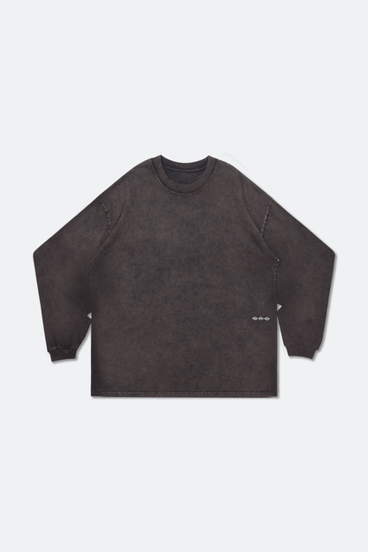 GROCERY SNOW WASHED SMALL LOGO LONG TOP/ WASHED CHARCOAL - GROGROCERY
