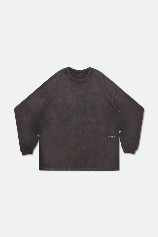GROCERY SNOW WASHED SMALL LOGO LONG TOP/ WASHED CHARCOAL - GROGROCERY