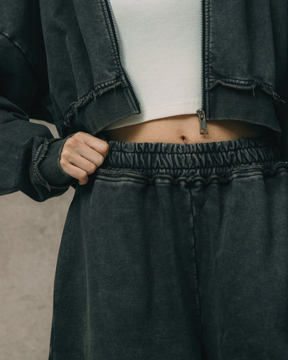 GROCERY SNOW WASHED WIDE LEG SWEATPANTS/ WASHED BLACK - GROGROCERY