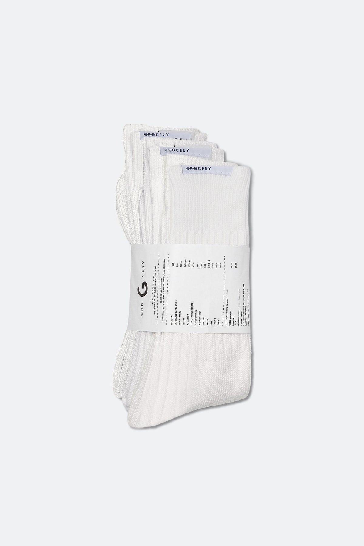 GROCERY HEAVYWEIGHT RIBBED SOCKS PACK / WHITE