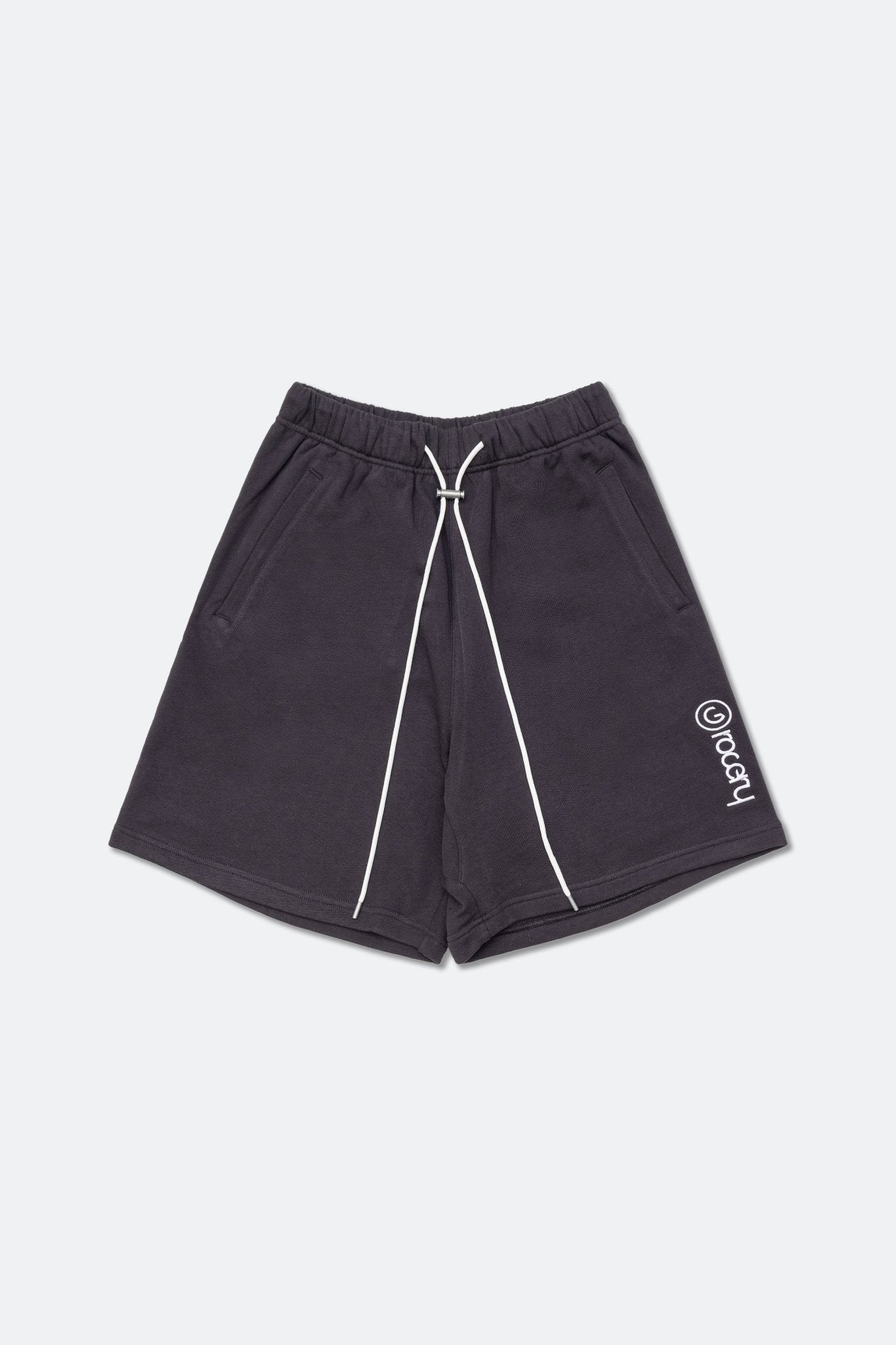 GROCERY SP - 015 EMBROIDERY LOGO SWEAT SHORTS/ CHARCOAL - GROGROCERY