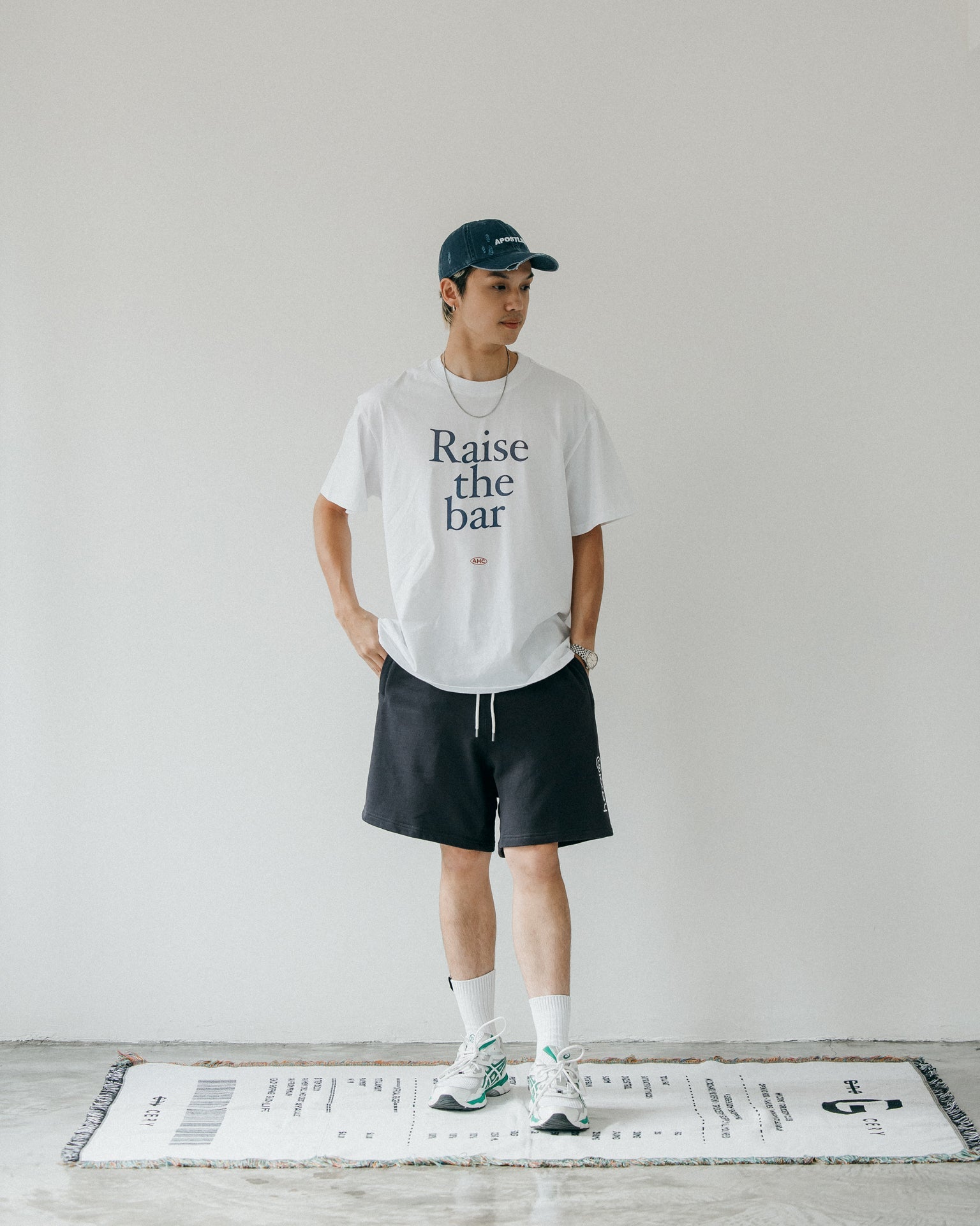 GROCERY SP - 015 EMBROIDERY LOGO SWEAT SHORTS/ CHARCOAL - GROGROCERY