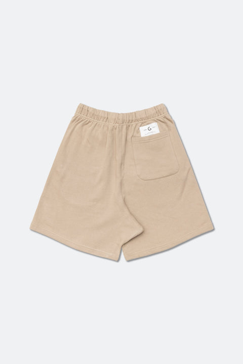 GROCERY SP - 015 EMBROIDERY LOGO SWEAT SHORTS/ SAND - GROGROCERY