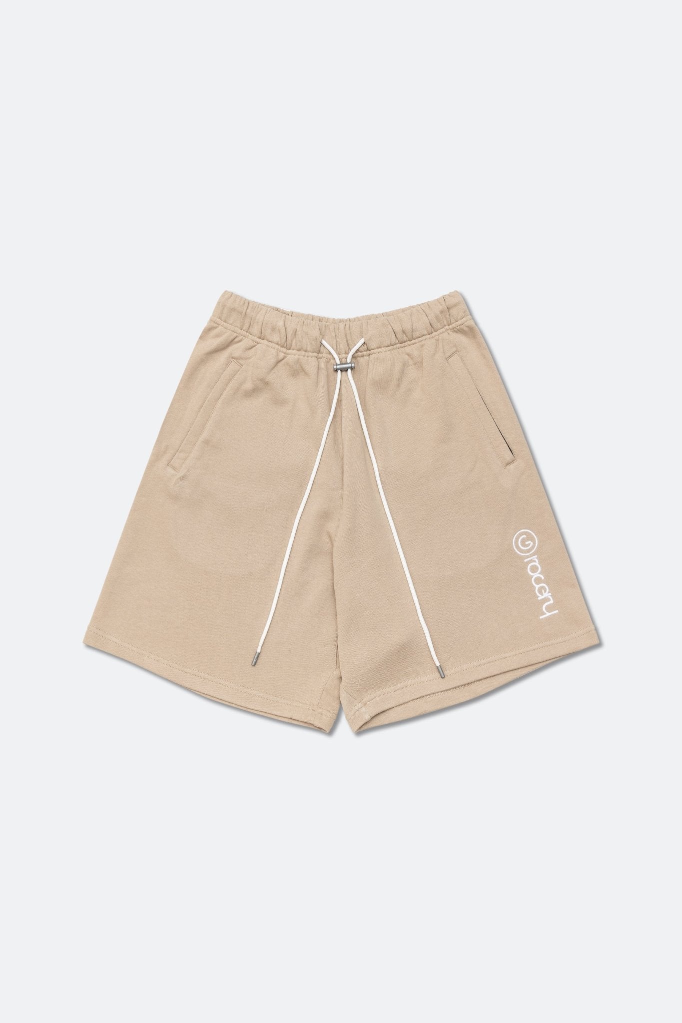 GROCERY SP - 015 EMBROIDERY LOGO SWEAT SHORTS/ SAND - GROGROCERY