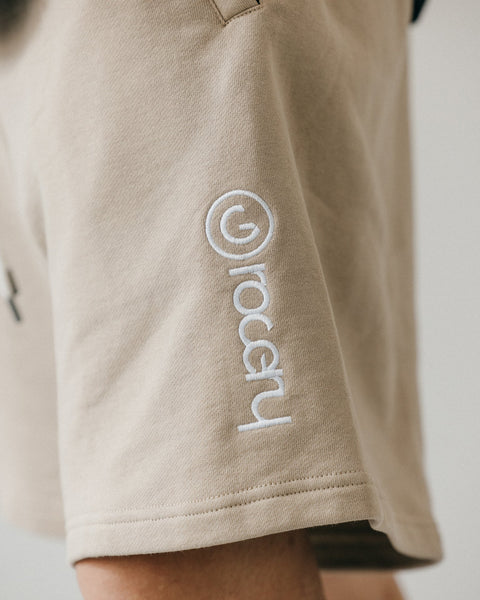 GROCERY SP - 015 EMBROIDERY LOGO SWEAT SHORTS/ SAND - GROGROCERY