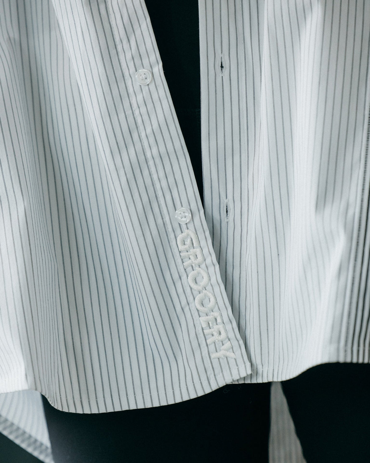 GROCERY ST-017 TWO TONE PATCHWORK STRIPE SHIRT/ WHITE & BLACK - GROGROCERY