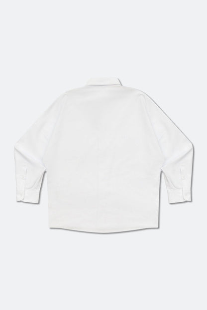 GROCERY ST - 019 DOUBLE POCKET OVERSIZED OXFORD SHIRT/ WHITE - GROGROCERY