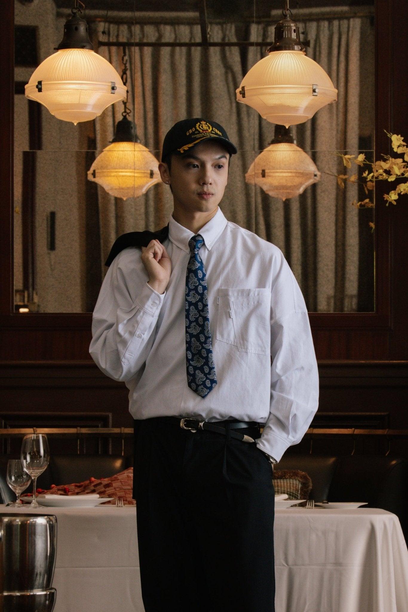 GROCERY ST - 019 DOUBLE POCKET OVERSIZED OXFORD SHIRT/ WHITE - GROGROCERY