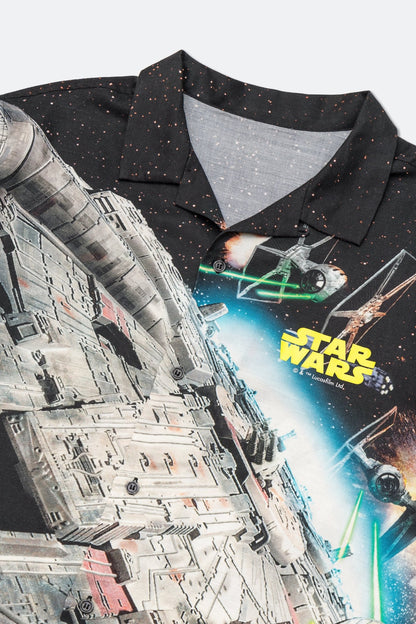 GROCERY STAR WARS MILLENNIUM FALCON SHORT SLEEVE SHIRT/ BLACK - GROGROCERY