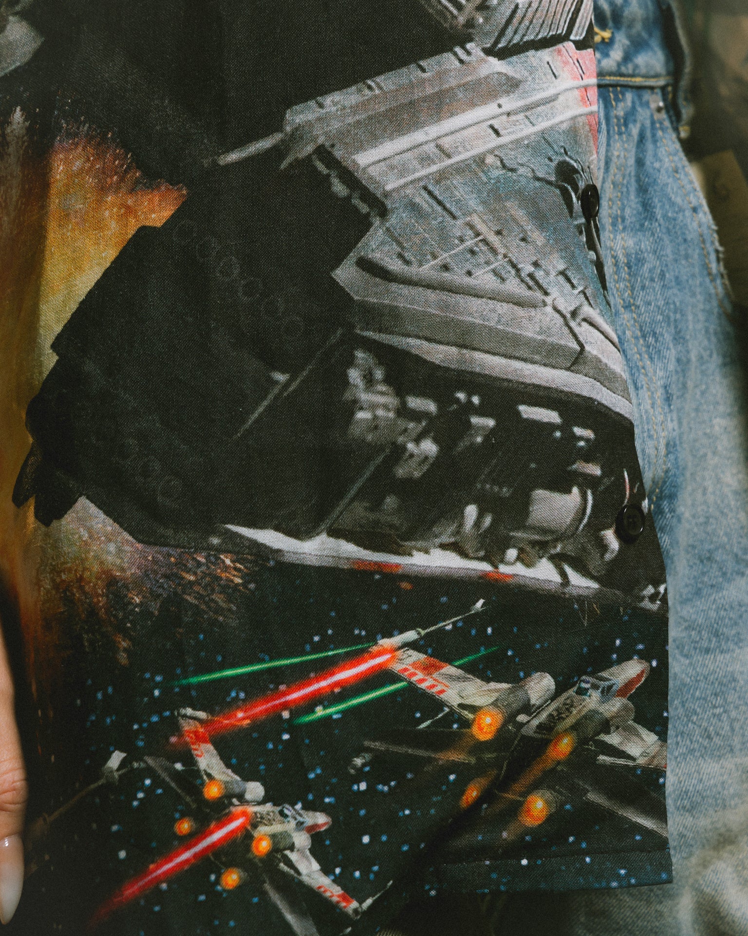 GROCERY STAR WARS MILLENNIUM FALCON SHORT SLEEVE SHIRT/ BLACK - GROGROCERY