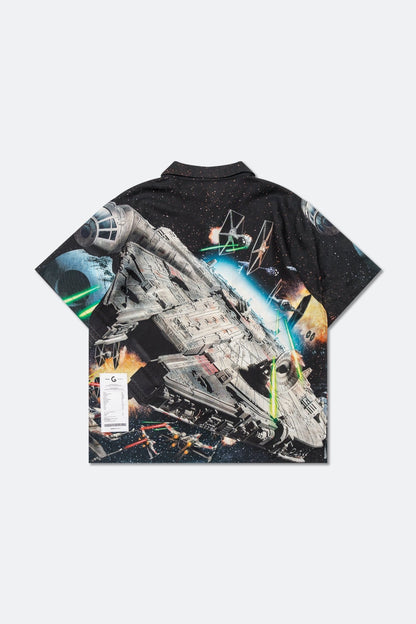 GROCERY STAR WARS MILLENNIUM FALCON SHORT SLEEVE SHIRT/ BLACK - GROGROCERY