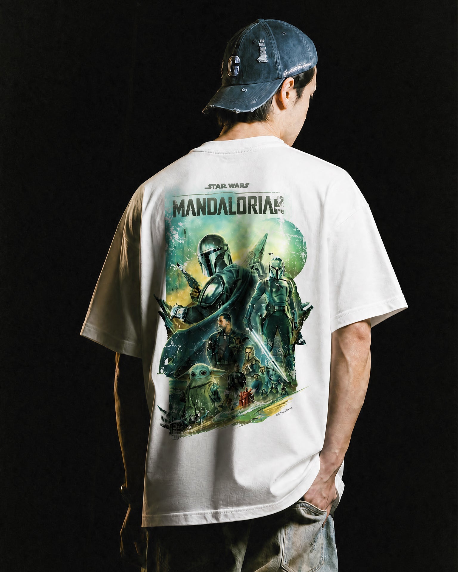 GROCERY STAR WARS THE MANDALORIAN AND GROGU 2026 POSTER TEE/ WHITE - GROGROCERY