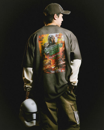 GROCERY STAR WARS THE MANDALORIAN AND GROGU 2026 POSTER WASHED TEE/ BROWN - GROGROCERY