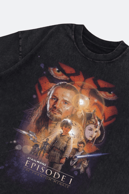 GROCERY STAR WARS THE PHANTOM MENACE 1999 POSTER WASHED INVOICE TEE/ BLACK - GROGROCERY