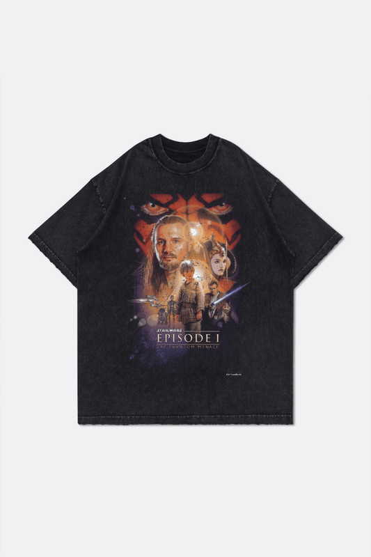 GROCERY STAR WARS THE PHANTOM MENACE 1999 POSTER WASHED INVOICE TEE/ BLACK - GROGROCERY