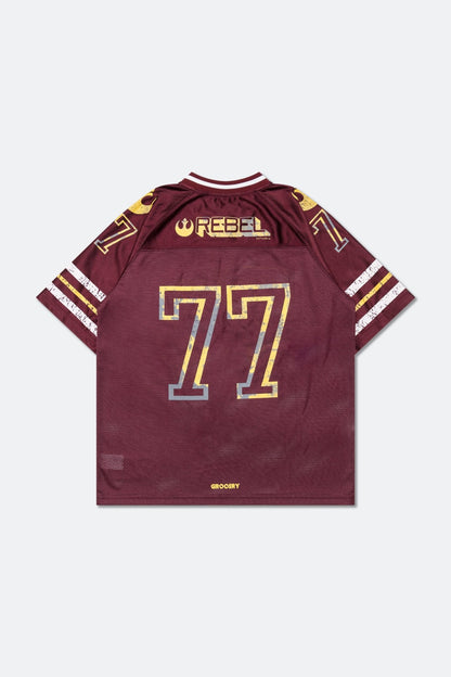 GROCERY STAR WARS VINTAGE REBEL AMERICAN FOOTBALL JERSEY/ BURGUNDY - GROGROCERY