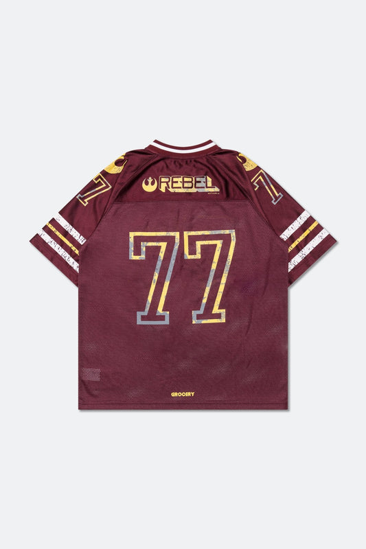 GROCERY STAR WARS VINTAGE REBEL AMERICAN FOOTBALL JERSEY/ BURGUNDY - GROGROCERY
