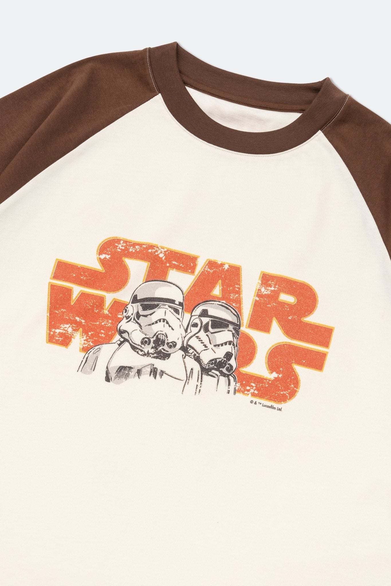 GROCERY STAR WARS VINTAGE STORMTROOPERS RAGLAN TEE/ DARK BROWN AND IVORY - GROGROCERY