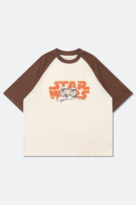 GROCERY STAR WARS VINTAGE STORMTROOPERS RAGLAN TEE/ DARK BROWN AND IVORY - GROGROCERY
