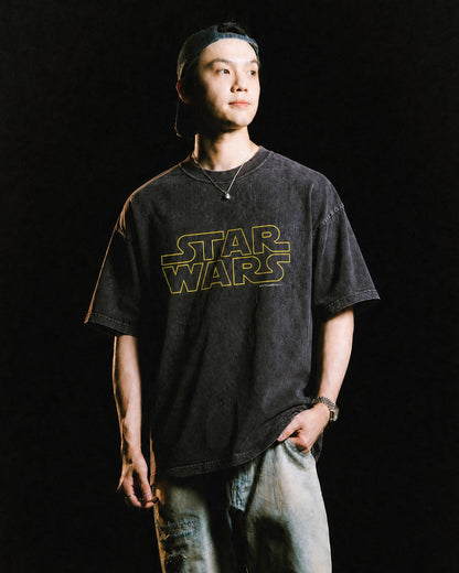 GROCERY STAR WARS WASHED LOGO INVOICE TEE/ WASHED CHARCOAL - GROGROCERY